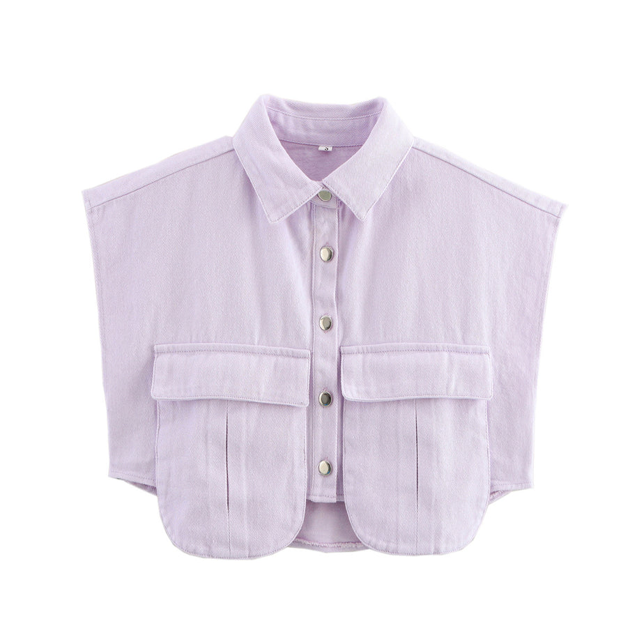 Damen ärmellose Utility-Bluse mit Taschen WW