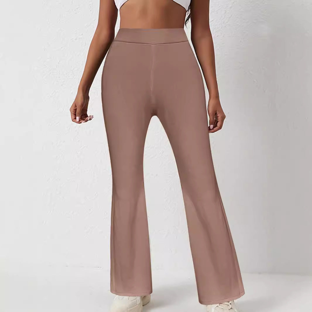 Damen Bootcut-Hose mit hohem Bund und elastischem Taillenband WW