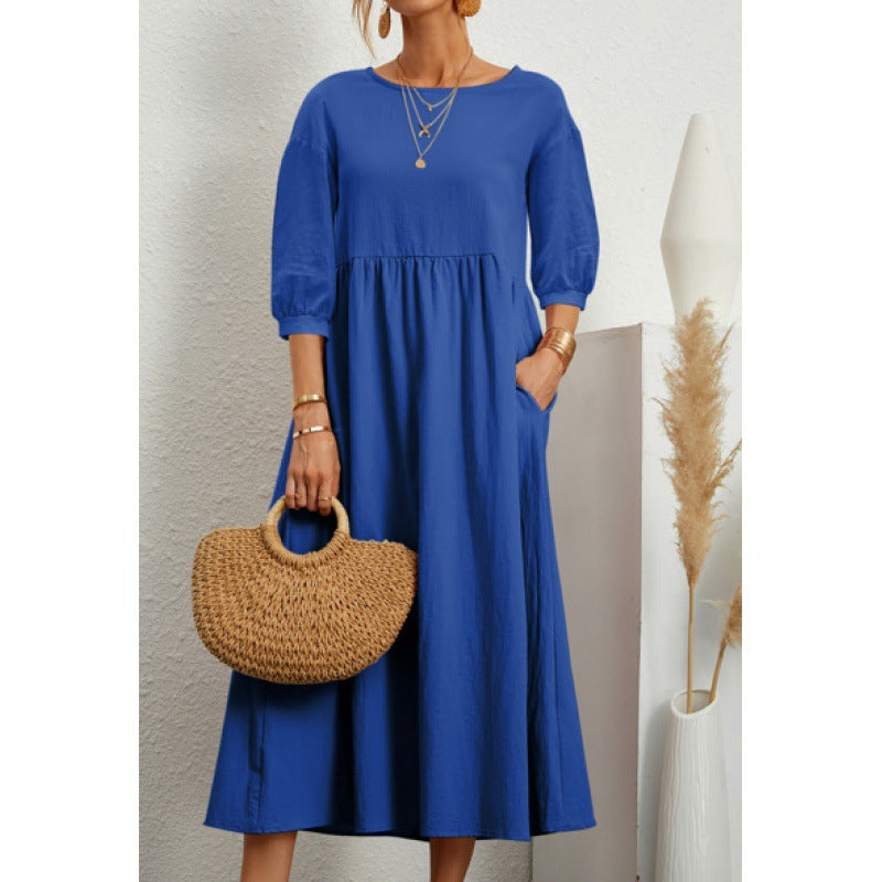 Damen Maxikleid mit lässigem Schnitt und voluminösen Ärmeln WW