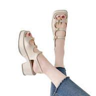 Damen Plateau-Sandalen mit verstellbaren Riemen und modischem Blockabsatz W&W