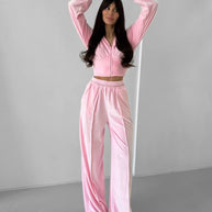 Damen Sportliches Loungewear-Set mit Kapuze und elastischem Bund WW