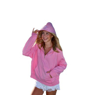 Damen Sportlicher Halbzip-Hoodie mit weichem Fleece und praktischer Kängurutasche WW