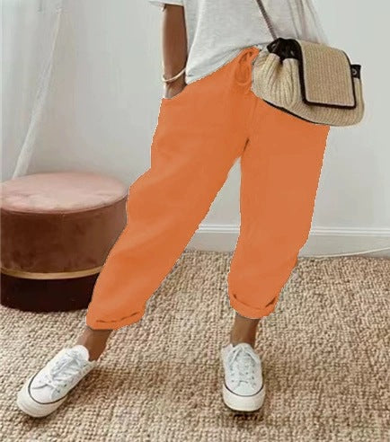 Damen Bequeme und lässige Chino-Hose mit elastischem Bund WW