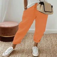 Damen Bequeme und lässige Chino-Hose mit elastischem Bund WW