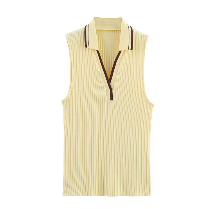 Damen Poloshirt mit dekorativem Stehkragen und sportlichem V-Ausschnitt W&W Mode
