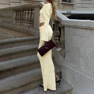 Damen Strick-Set mit schulterfreiem Oberteil und schickem Maxi-Rock WW