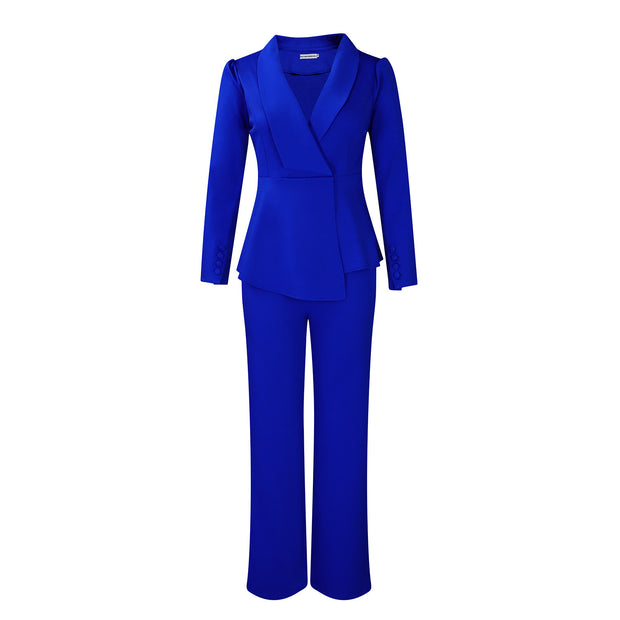 Damen Anzug mit elegantem Blazer und weitem Hosenbein WW