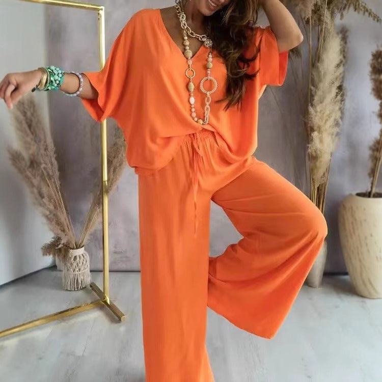 Damen luftiger Jumpsuit mit weitem Schnitt und elastischem Bund WW