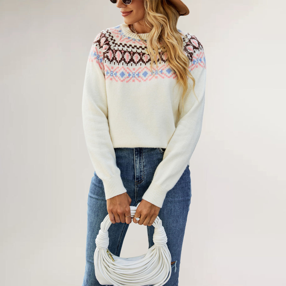 Damen Strickpullover mit trendy Muster WW