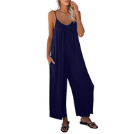 Damen Lässiger Jumpsuit mit weitem Schnitt und praktischen Taschen WW