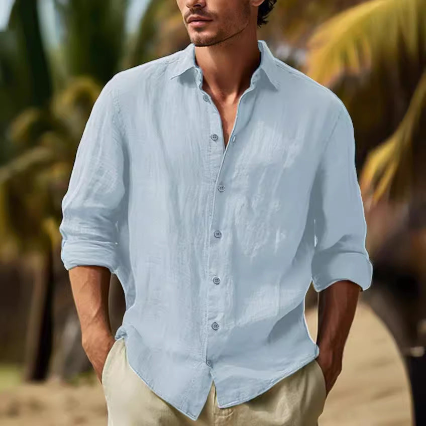 Herren lässige Leinenhemd WW