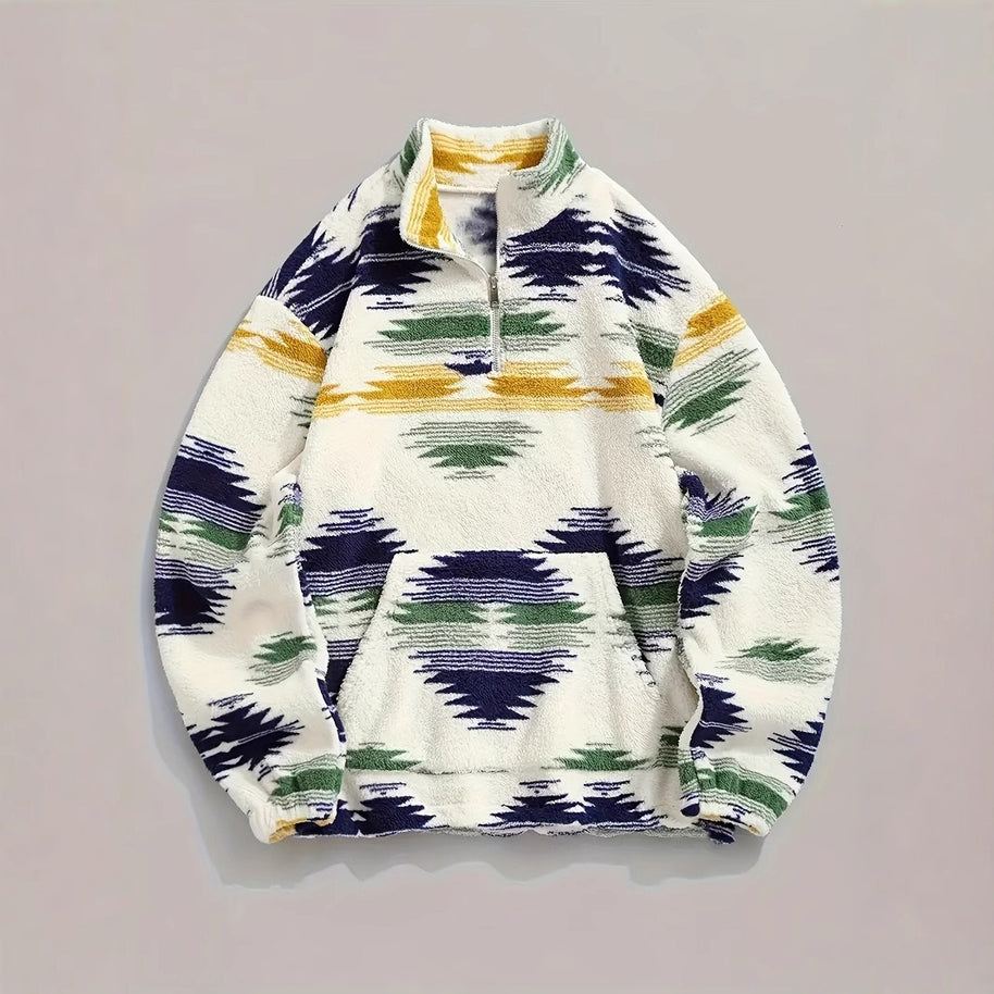 – Gewebte Jacke mit bedrucktem Kragen