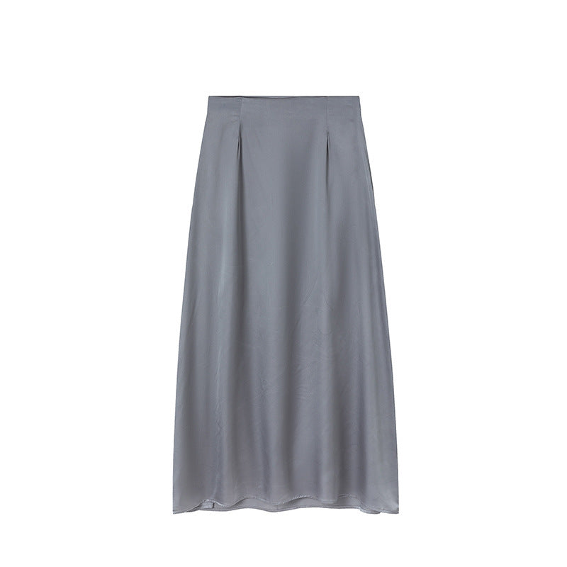 Damen Hochtaillierter Falten Maxi Rock WW