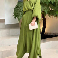 Damen Maxikleid mit weitem Schnitt und eleganten Ärmeln WW