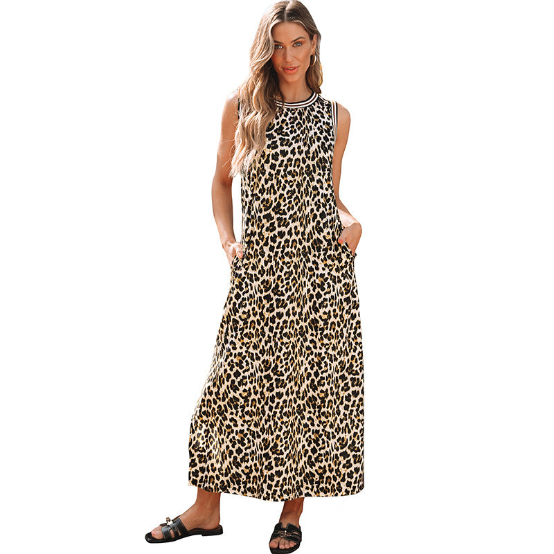 Damen Maxikleid mit modernem Leo-Print und praktischen Taschen WW