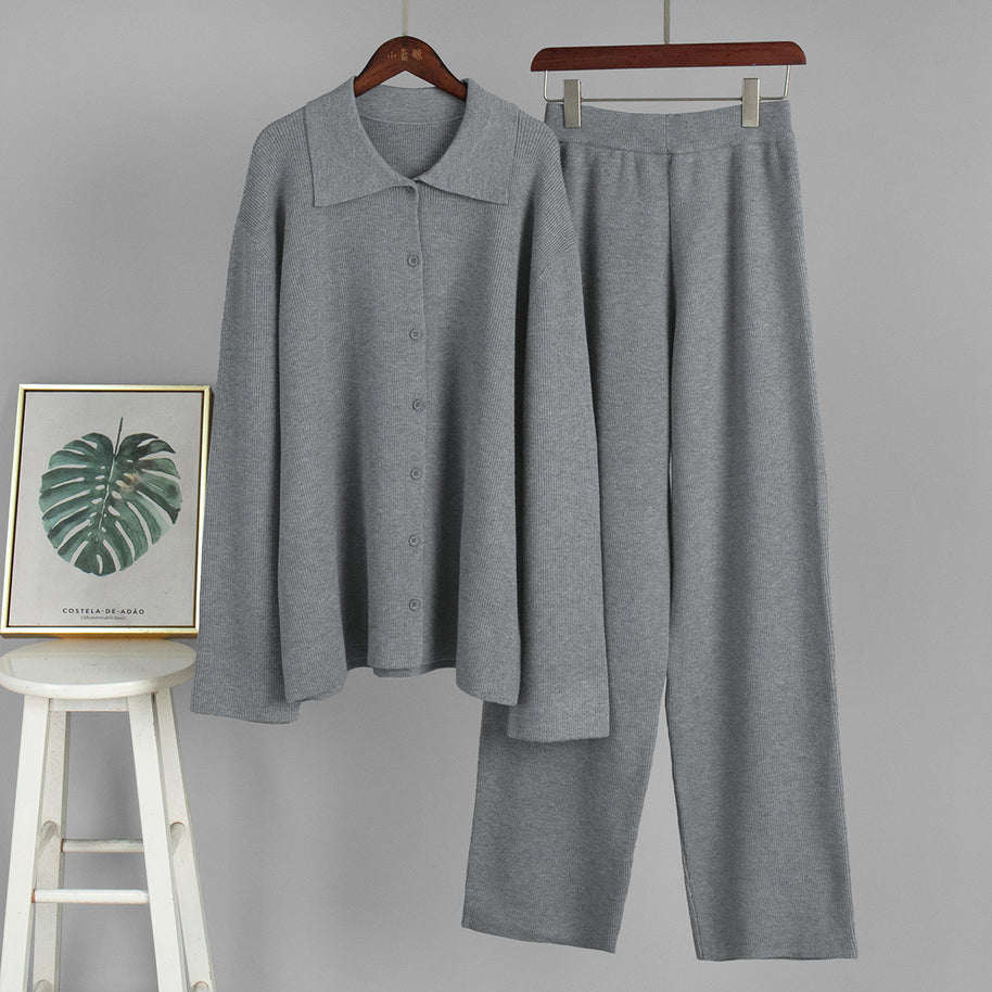 Damen Bequemes Strick-Ensemble aus weicher Baumwolle WW