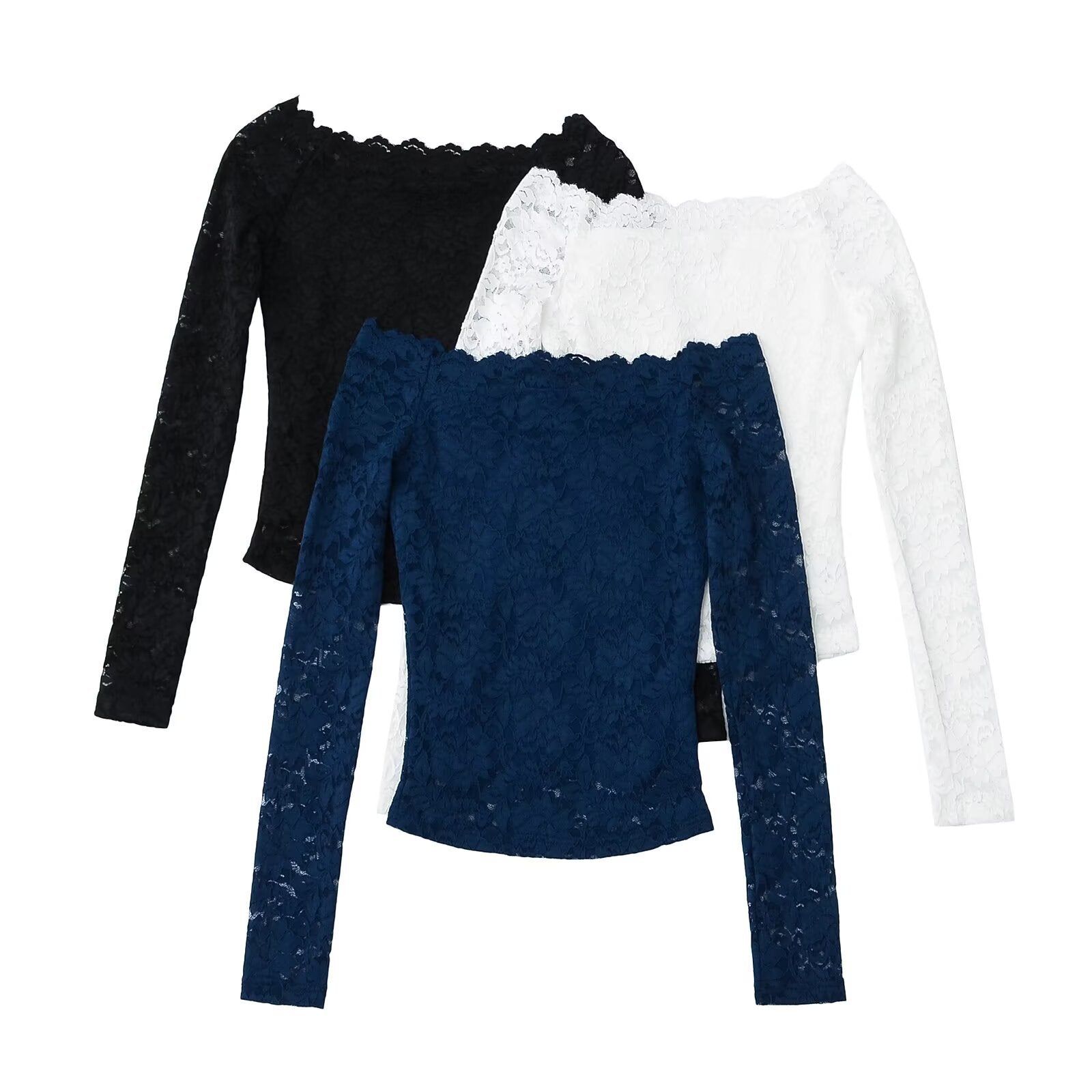 Damen Spitzenoberteil mit schickem Off-Shoulder-Ausschnitt WW
