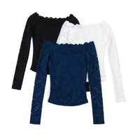 Damen Spitzenoberteil mit schickem Off-Shoulder-Ausschnitt WW