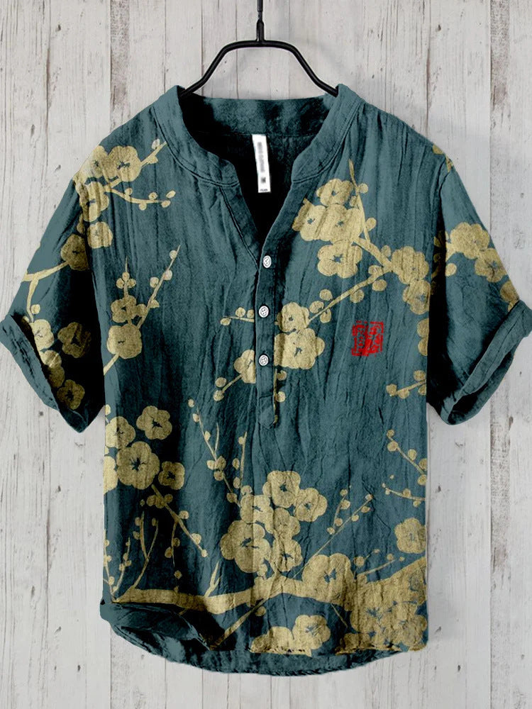 WW | Japanisches Hemd Aus Leinenmix
