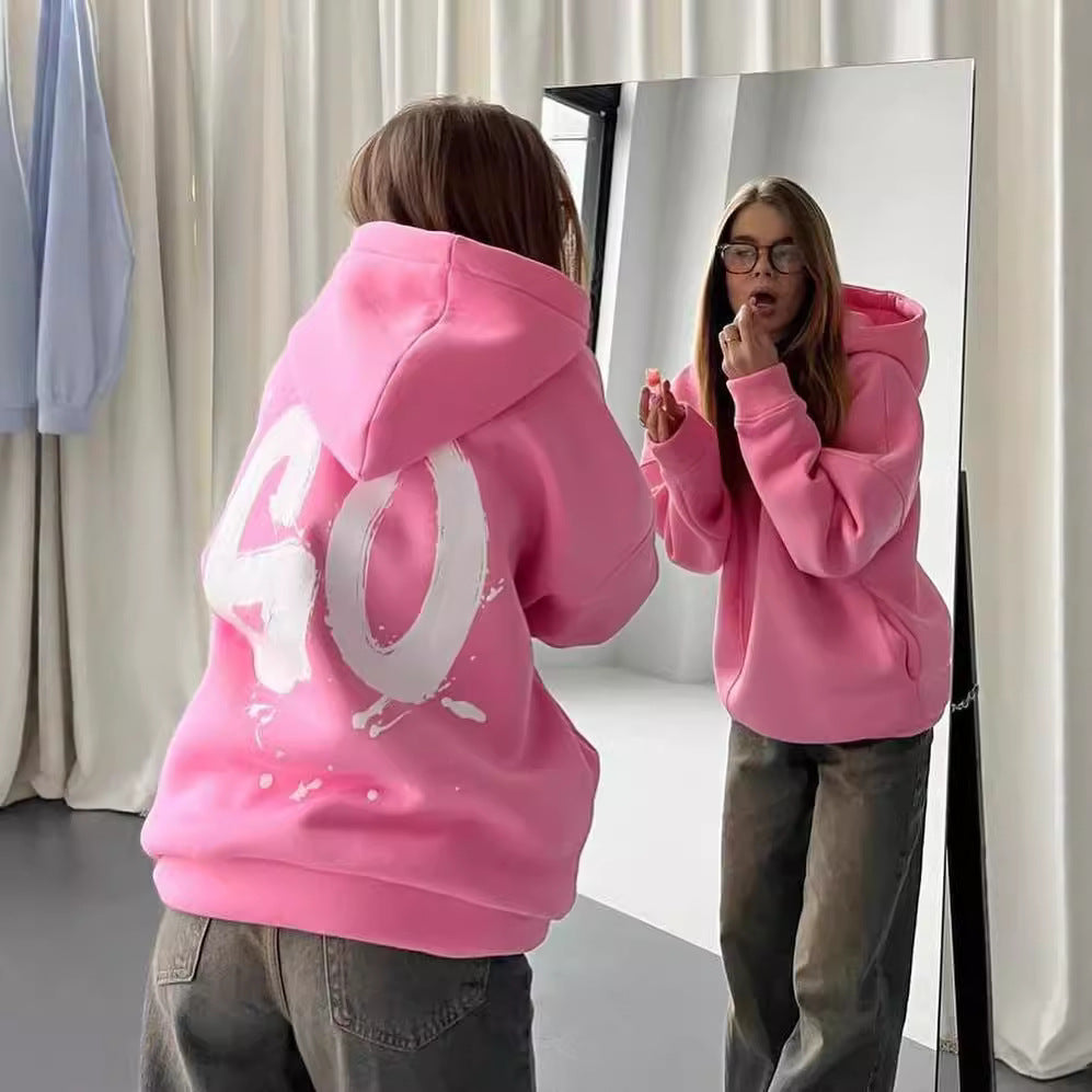 Damen bequemer Oversized Hoodie mit Kängurutasche und hochwertiger Baumwollmischung WW