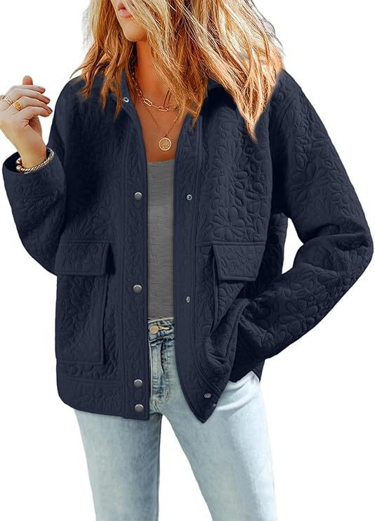 Damen Steppjacke mit praktischen aufgesetzten Taschen und floralem Muster WW