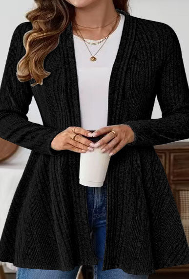Damen Strickjacke mit verspieltem Design und seitlichem Gürtel WW