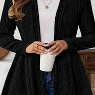 Damen Strickjacke mit verspieltem Design und seitlichem Gürtel WW