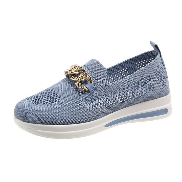 W&W Mode - lässige Slip-On Sneaker Damen | Sneaker aus atmungsaktivem, flexiblem Strickmaterial