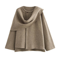 Damen asymmetrische ponchoartige Jacke aus weichem Material WW