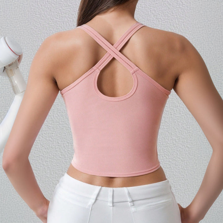 Damen Sportliches Crop-Top mit schmalen Spaghetti-Trägern W&W Mode