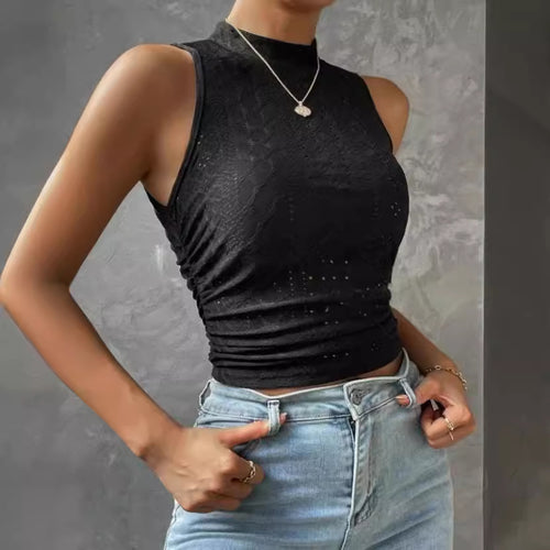 Damen Ärmelloses Top mit raffinierter Spitzendetail WW