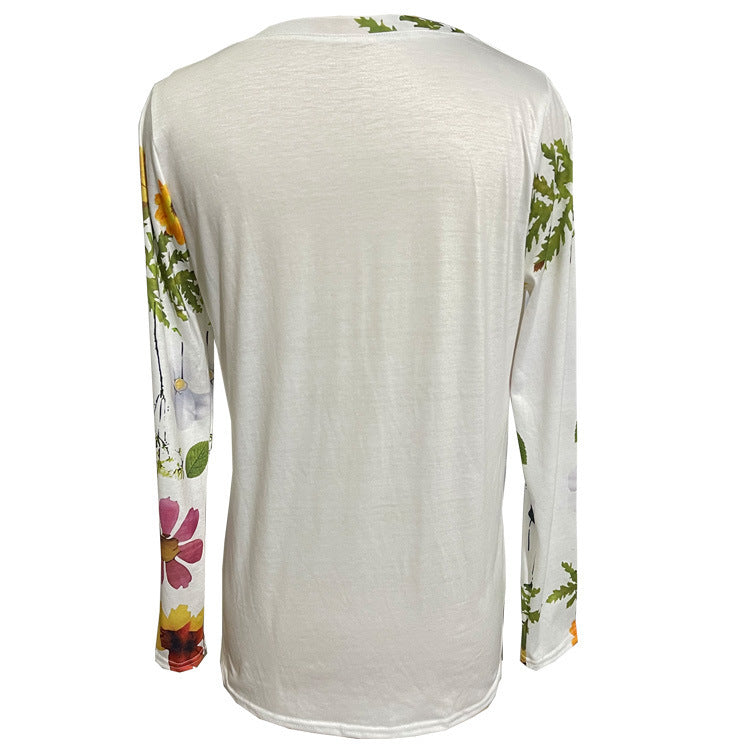 W&W Mode | Floral Rundhalsausschnitt T-Shirt