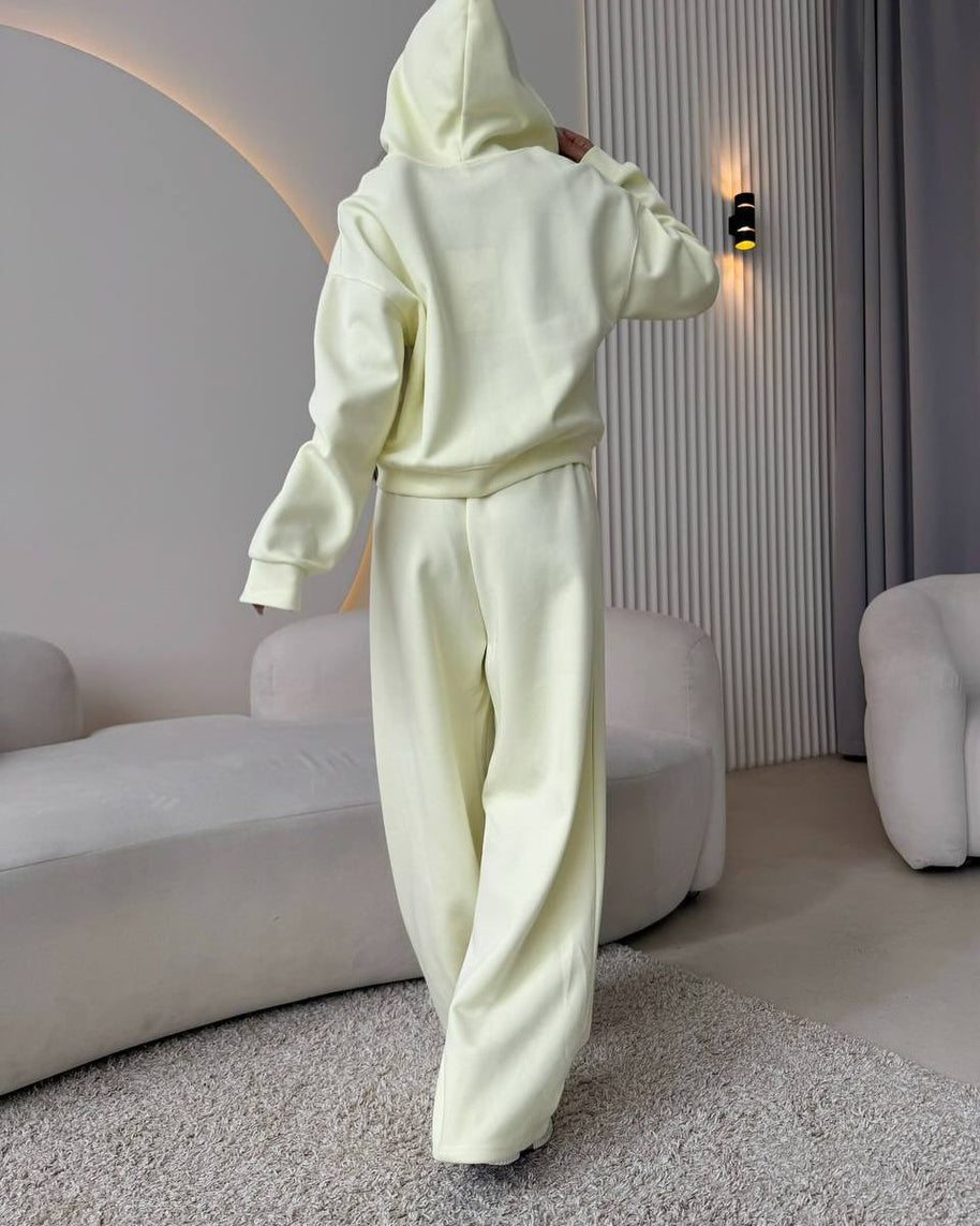Damen bequemer und eleganter Hoodie mit weiten Hosen WW