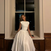 Damen A-linien Kleid mit elegantem Bustier-Oberteil und schwingendem Rock WW
