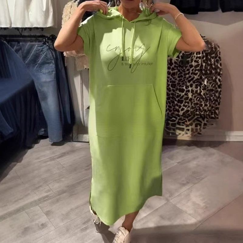 Damen Hoodie-Kleid mit praktischen Einschubtaschen und seitlichen Schlitzen WW