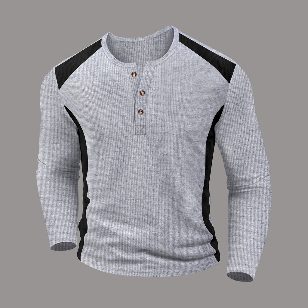 Herren Longsleeve-Shirt mit Knopfleiste und sportlichen Akzenten WW