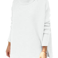 Damen Großer Rollkragenpullover mit strukturiertem Strickmuster und lässigem Schnitt WW