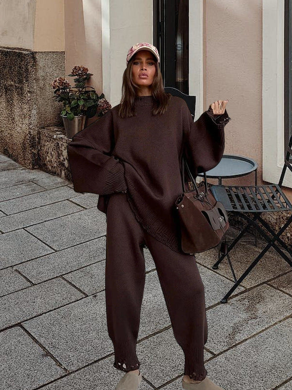 Damen Strickanzug mit oversized Schnitt und modischen Details WW