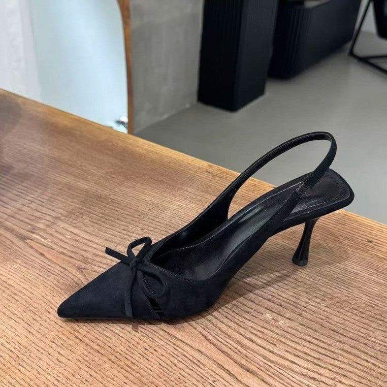 Damen Slingback Pumps mit verspielt-zartem Schleifendetail und spitz zulaufendem Design WW