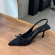 Damen Slingback Pumps mit verspielt-zartem Schleifendetail und spitz zulaufendem Design WW