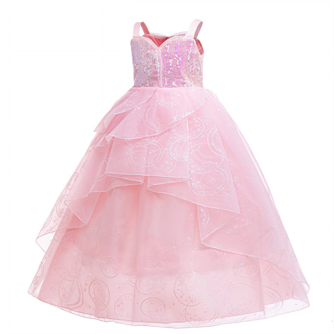 Glinda Cosplay Kleid – Rosa Prinzessinnenballkleid für Mädchen (Hochzeit, Bühne) W&W Mode