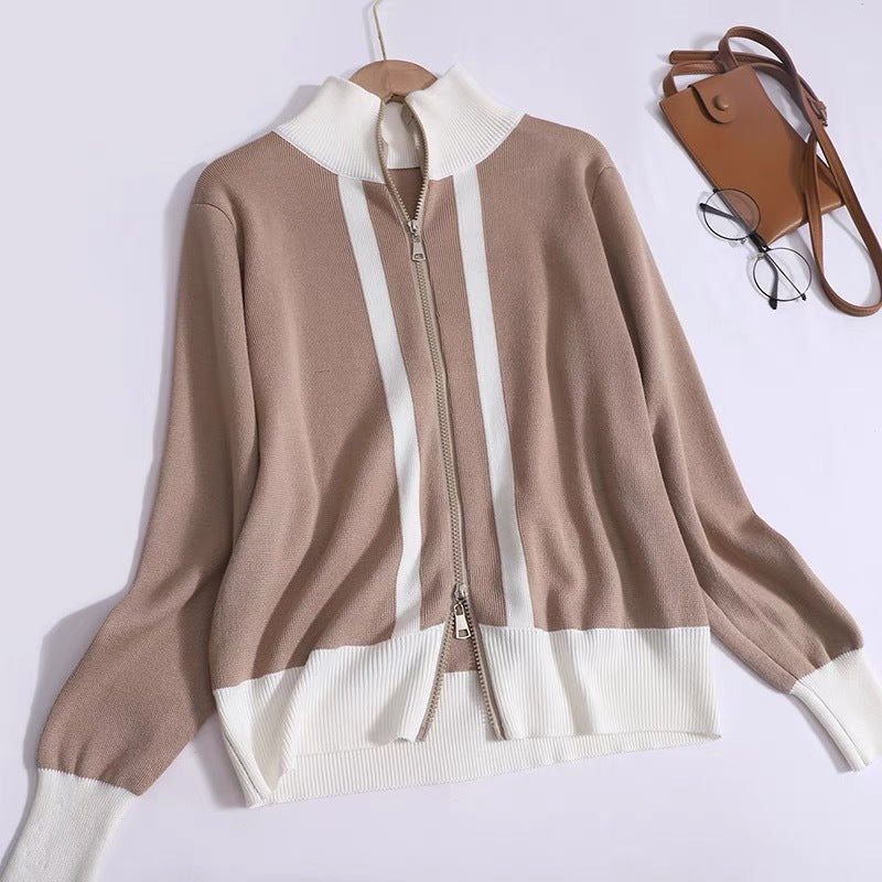 Damen Sportliches Strickensemble mit Reißverschluss WW