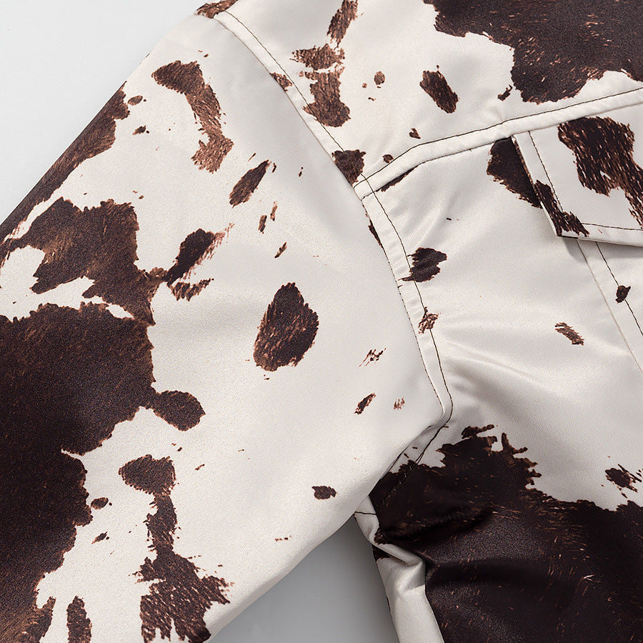 Damen angesagte Kunstlederjacke im angesagten Cow-Print WW
