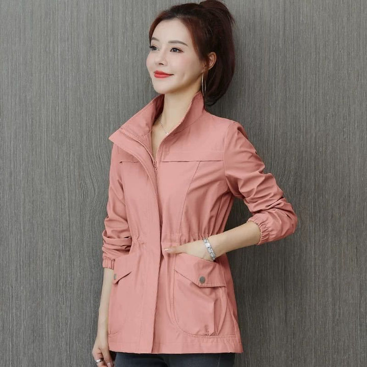 Damen-Trenchcoat mit Reißverschluss und leichter Ausführung