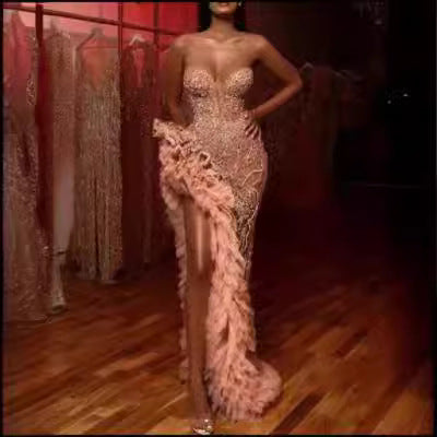 W&W Mode | Gold Silhouette Temperament Pendel Paillettenkleid