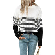 Damen Strickpullover mit modernem Muster und lässigem Schnitt WW