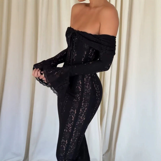 WW | Ausgestellter Ärmellanger Bodycon-Waist Dress