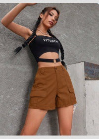 Damen Cargo-Shorts mit praktischen Seitentaschen und bequemer Passform W&W Mode