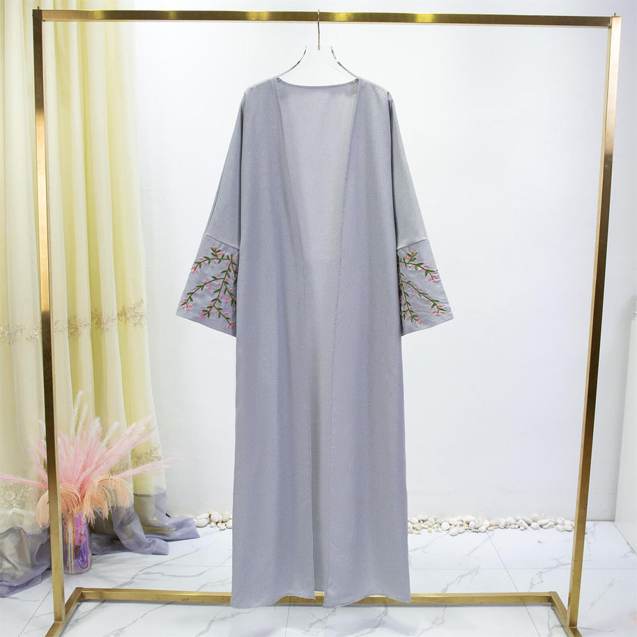 Damen Luxus Kimono Mantel mit feinen Stickdetails WW