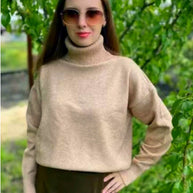 Damen Modischer Rollkragenpullover aus weichem Material WW